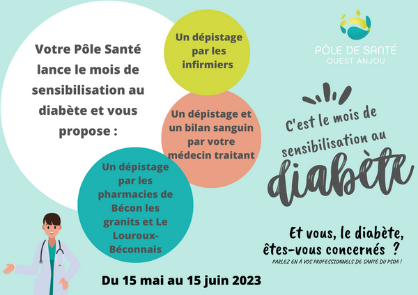 Le PSOA lance son mois de sensibilisation au "dépistage du diabète" du 15 mai au 15 juin 2023