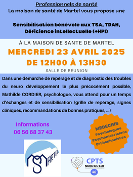 Sensibilisation bénévole aux TSA, TDAH, Déficience intellecdtuelle (+HPI)