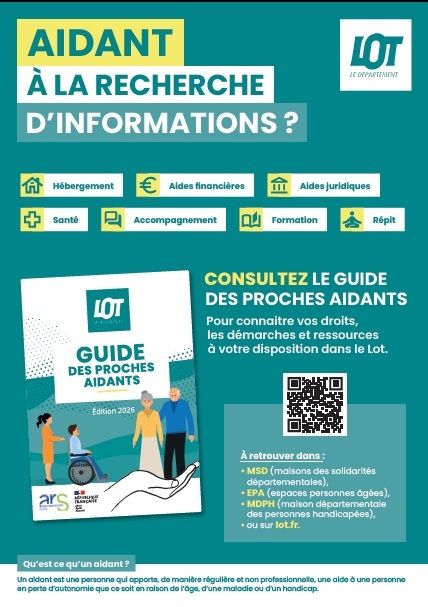 Un guide pour les proches aidants édité par le Département du Lot