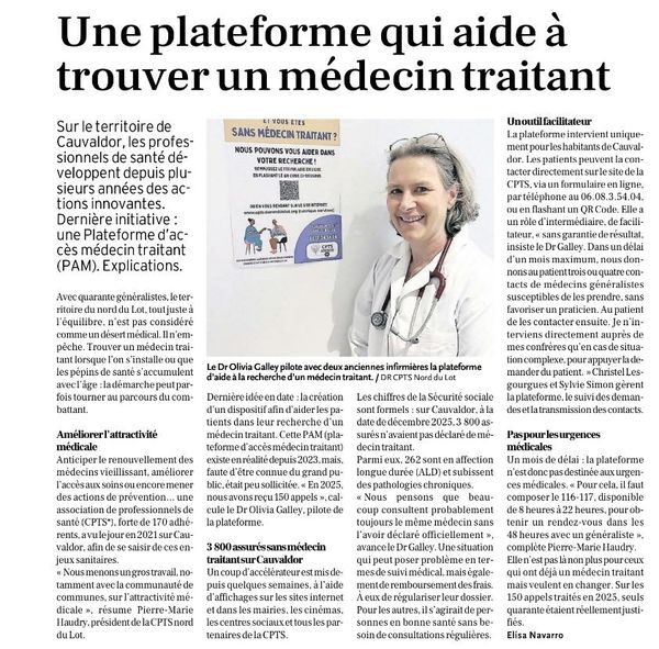 Plateforme Accès Médecin traitant : la Dépêche du Midi en parle