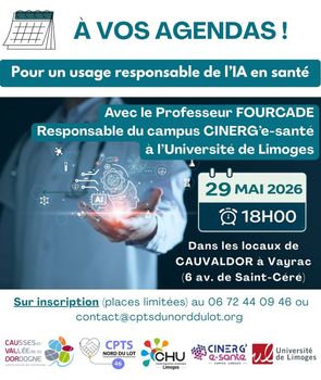 Conférence destinée aux professionnels de santé : "Pour un usage responsable de l’IA en santé" le 29 mai 2026