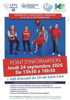 Semaine de l’insuffisance cardiaque : un point d’information ouvert à tous à Saint-Céré le jeudi 24 septembre 2026 après-midi