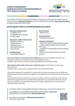 La Charte d'engagement de notre MSP