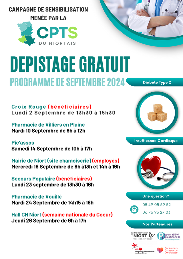 DEPISTAGE Insuffisance Cardiaque et Diabète type 2 - septembre 2024