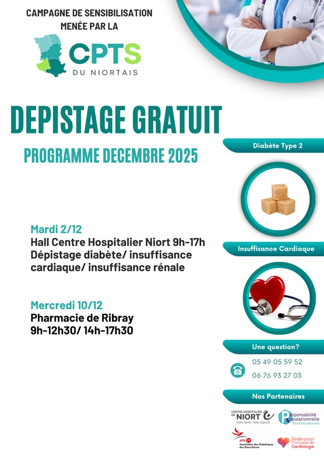 DEPISTAGE Diabète type 2 et Insuffisance cardiaque – Décembre 2025