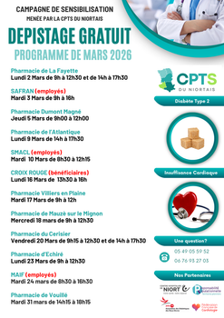 DEPISTAGE Diabète type 2 et Insuffisance cardiaque – Mars 2026