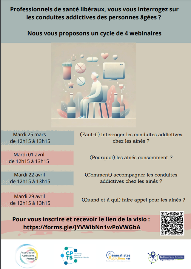 Replay des webinaires : les conduites addictives chez la personne âgée