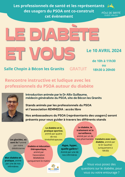 "Le diabète et vous", organisé par les professionnels du PSOA